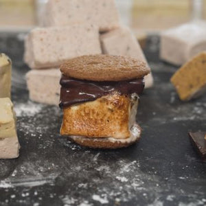 Chai Infused Marshmallows with Whiskey Infused Cacao Nibs