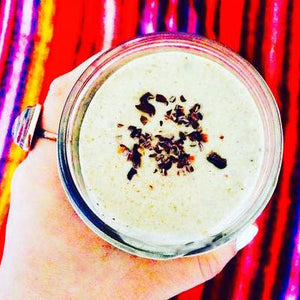 Life is but a Dream Cacao Smoothie! Don't forget the indi chocolate cacao nibs (or Drunken Nibs from our Infusion Kits) in this delicious smoothie recipe. Enjoy!