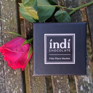 Enjoy 4 truffles made by indi chocolate in Pike Place Market in Seattle. Great pick me up for an Alaska Cruise and visit in Seattle.