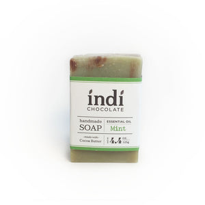Chocolate Mint Gift Set  from  indi chocolate also includes a bar of chocolate mint soap