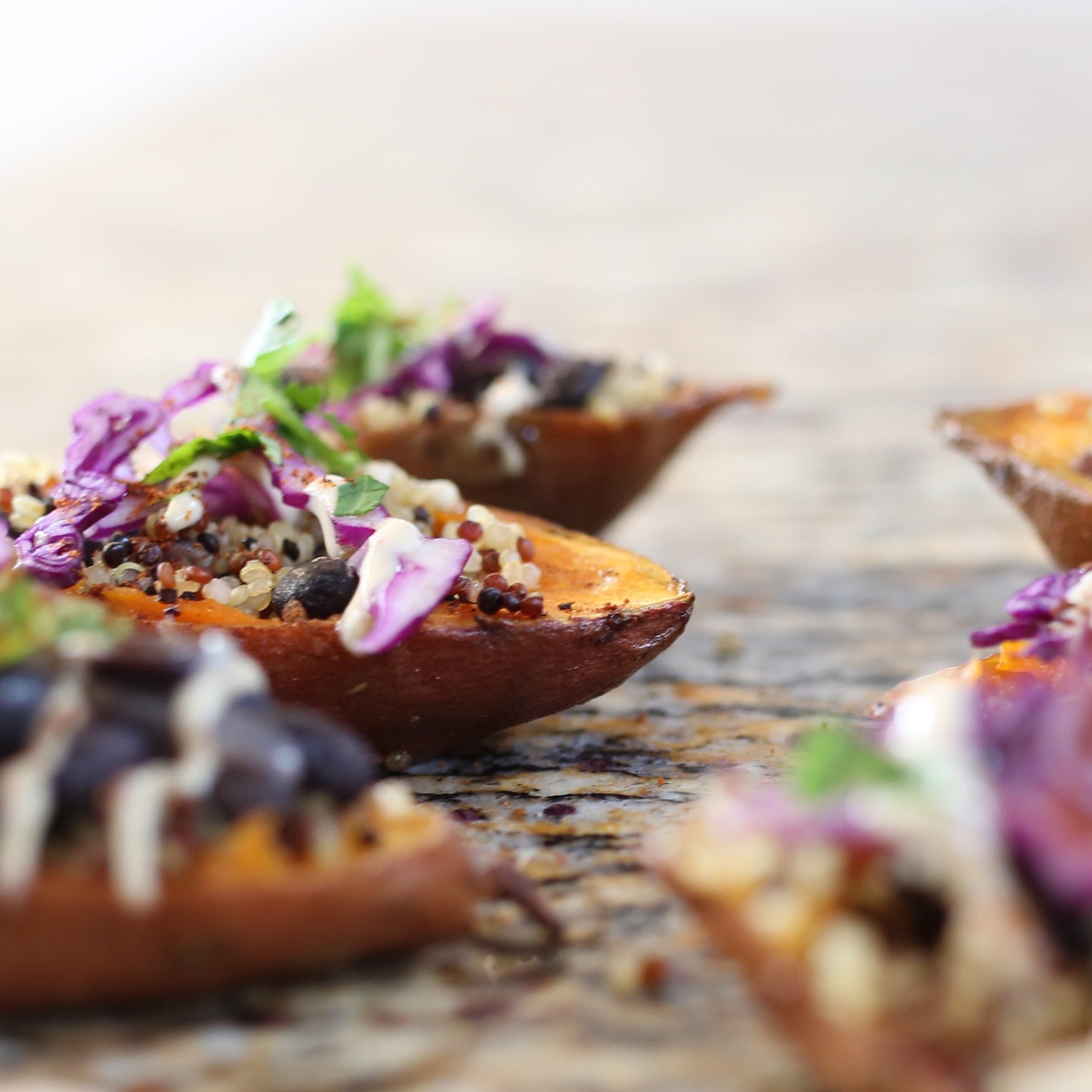 Sweet potatoes are loaded with nutrition and fiber and indi chocolate Molé Spice Rubs pack in the flavor.