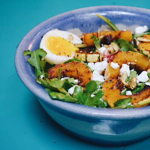 indi chocolate recipe for Roasted Molé Delicate Squash Salad with Warm Tangerine Dressing