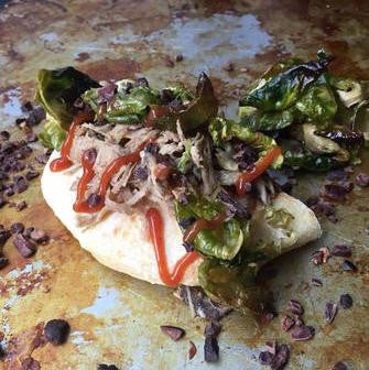 Chef Wayne Johnson from FareStart (and formerly Eat Seattle) created this delicious recipe using indi chocolate Molé Spice Rub as well as indi chocolate caca nibs. Thank you Chef Wayne. Keep up the great work!