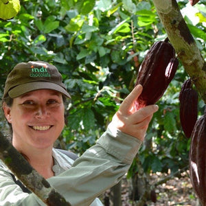 indi chocolate founder, Erin Andrews, goes to cacao farms in Ecuador to find great tasting cacao beans to make chocolate in Pike Place Market.