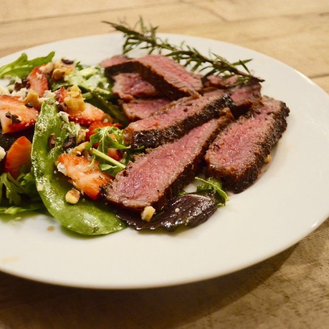 Jalapeño Sage Steak with Cacao Nib Salad
