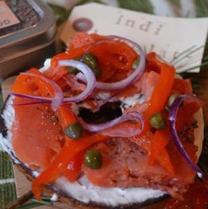 The only way we know how to improve the great taste of lox on a bagel is to add indi chocolate Pacific Rub on top. Another way to enjoy the savory side of cacao and the great flavors of the Pacific Northwest.