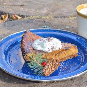 Spicy Pumpkin Pie with Cacao Nib and Ginger Crust