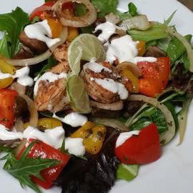 Cacao Shrimp with Lime Crema Sauce