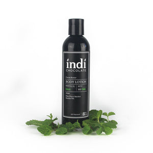 indi chocolate Body Lotion - 8 oz - Made with the same cocoa butter we use to make our bean to bar chocolate, this lotion is a real treat. Made with great ingredients, this lotion absorbs well without leaving a greasy residue. Great for everyone on your list, including you. Great for individual, corporate, holiday and gift giving.